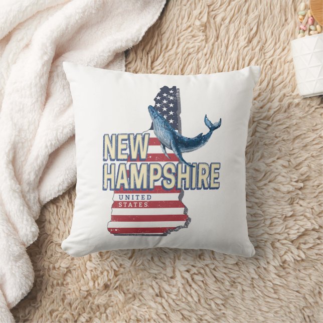 New Hampshire Verenigde Staten Retro State Kaart Kussen (Deken)