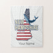 New Hampshire Verenigde Staten Retro State Kaart Legpuzzel (Verticaal)