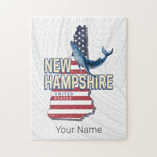 New Hampshire Verenigde Staten Retro State Kaart Legpuzzel (Verticaal)