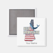New Hampshire Verenigde Staten Retro State Kaart Magneet (Voorkant / Achterkant)