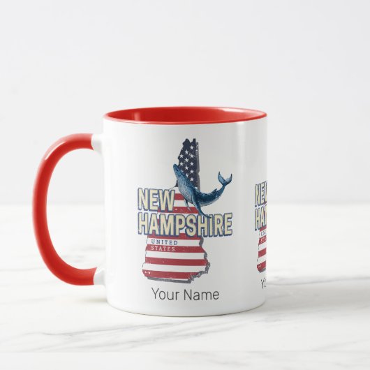 New Hampshire Verenigde Staten Retro State Kaart Mok (Links)