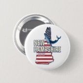 New Hampshire Verenigde Staten Retro State Kaart Ronde Button 5,7 Cm (Voorkant /achterkant)