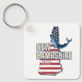 New Hampshire Verenigde Staten Retro State Kaart Sleutelhanger (Voorkant)