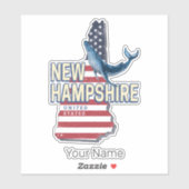 New Hampshire Verenigde Staten Retro State Kaart Sticker (Vel)