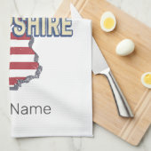 New Hampshire Verenigde Staten Retro State Kaart Theedoek (Quarter Fold)