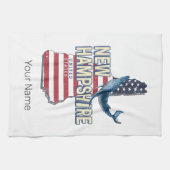 New Hampshire Verenigde Staten Retro State Kaart Theedoek (Horizontaal)