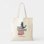New Hampshire Verenigde Staten Retro State Kaart Tote Bag (Achterkant)