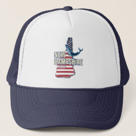 New Hampshire Verenigde Staten Retro State Kaart Trucker Pet