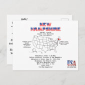 New Hampshire Verenigde Staten staat op de kaart (Voorkant / Achterkant)