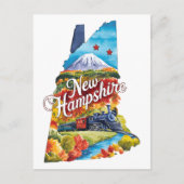 New Hampshire Verenigde Staten State Shaped  Water Briefkaart (Voorkant)
