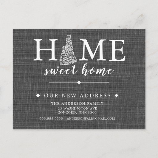 NEW HAMPSHIRE Verhuisaankondiging Post Kaart (Voorkant)