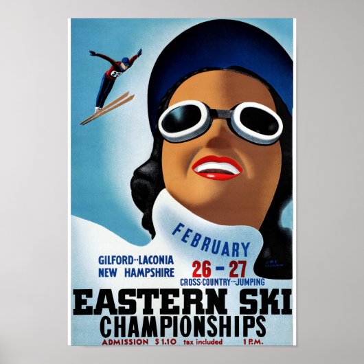 New Hampshire Vintage Travel Poster teruggezet (Voorkant)