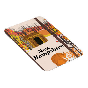 New Hampshire vintage USA-reisposter Magneet