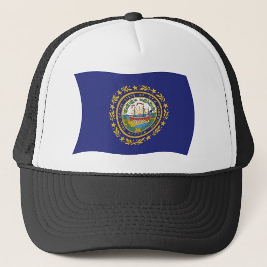New Hampshire Vlag Hoed Trucker Pet (Voorkant)