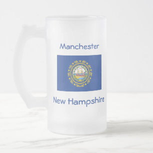 New Hampshire Vlag Kaart Stad Mok