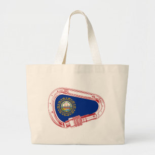New Hampshire Vlag Klimmen Carabiner Grote Tote Bag