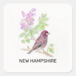 New Hampshire vogelbloem Vierkante Sticker