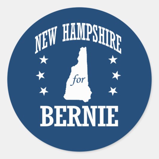 NEW HAMPSHIRE VOOR BERNIE SANDERS RONDE STICKER (Voorkant)