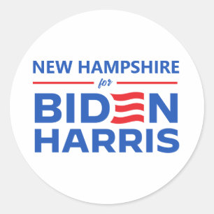 New Hampshire voor Biden Harris Ronde Sticker