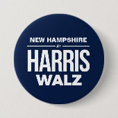 New Hampshire voor Harris Walz Ronde Button 7,6 Cm (Voorkant)