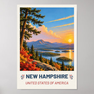 New Hampshire VS – Oude Reisposter Poster