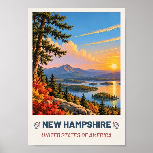 New Hampshire VS – Oude Reisposter Poster (Voorkant)