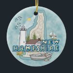 New Hampshire vuurtoren Keramisch Ornament<br><div class="desc">New Hampshire Lighthouse Ceramic Ornament by ArtMuvz Illustration. Matching Lighthouse apparel,  Light house t-shirts,  Lighthouses giften. Vuurtoren t-shirt,  staartjes en verjaardagsgeschenken,  vuurtoren verzamelaar kleding.</div>