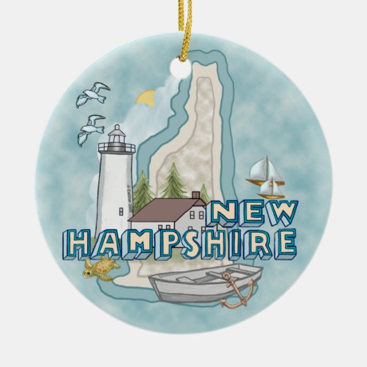 New Hampshire vuurtoren Keramisch Ornament (Voorkant)
