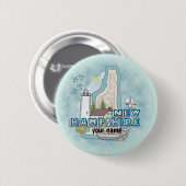New Hampshire Vuurtoren speld Ronde Button 5,7 Cm (Voorkant /achterkant)