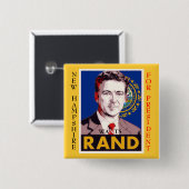 New Hampshire Wants Rand (Paul) Vierkante Button 5,1 Cm (Voorkant /achterkant)