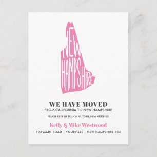 NEW HAMPSHIRE We hebben verhuisd Nieuw adres Nieuw Briefkaart