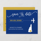 New Hampshire Wedding Save the Date Map Briefkaart (Voorkant / Achterkant)