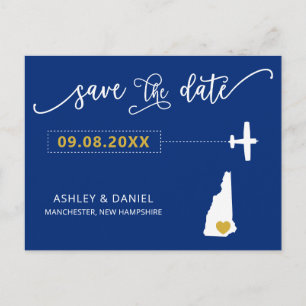 New Hampshire Wedding Save the Date Map Briefkaart