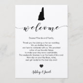 New Hampshire Wedding Welcome Letter & Itinerary Programmakaart (Voorkant)