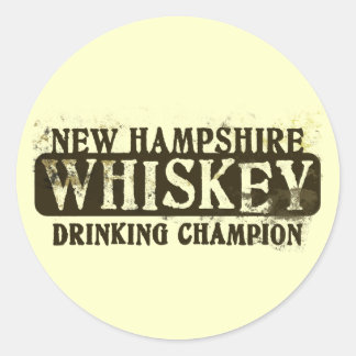 New Hampshire Whiskey Drink Kampioen Ronde Sticker