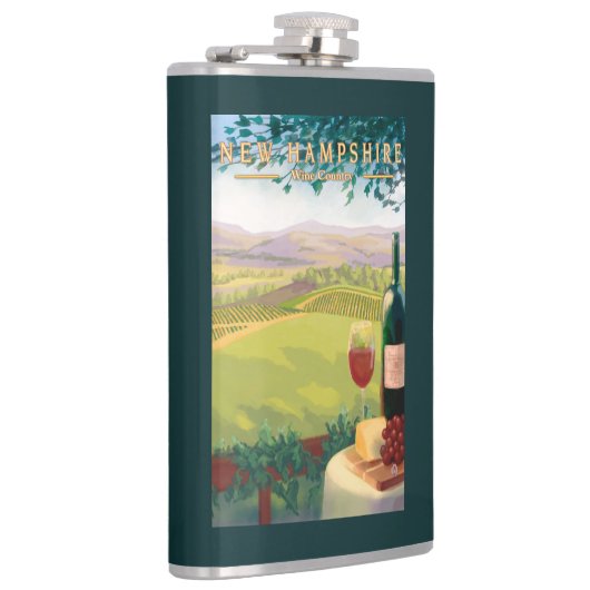 New Hampshire Wine Country Scene Heupfles (Rechts)