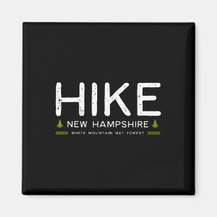 New Hampshire Witte Bergen Wandelboom Retro Grafis Magneet