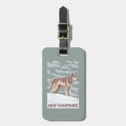 New Hampshire Wolf Scene Bagagelabel (Voorkant verticaal)