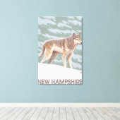 New Hampshire Wolf Scene Canvas Afdruk (Insitu (Houten vloer))
