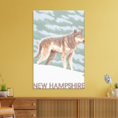 New Hampshire Wolf Scene Canvas Afdruk (Insitu (Woonkamer))