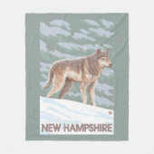 New Hampshire Wolf Scene Fleece Deken (Voorkant)