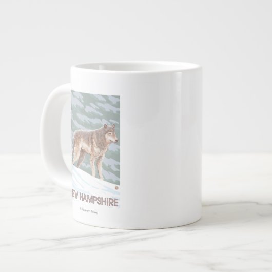 New Hampshire Wolf Scene Grote Koffiekop (Links)