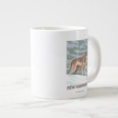 New Hampshire Wolf Scene Grote Koffiekop (Voorkant rechts)