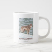 New Hampshire Wolf Scene Grote Koffiekop (Rechts)
