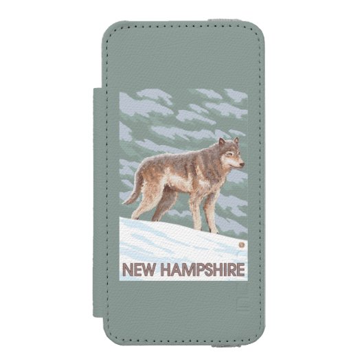 New Hampshire Wolf Scene Incipio iPhone Portemonnee Hoesje (Voorkant Agenda)