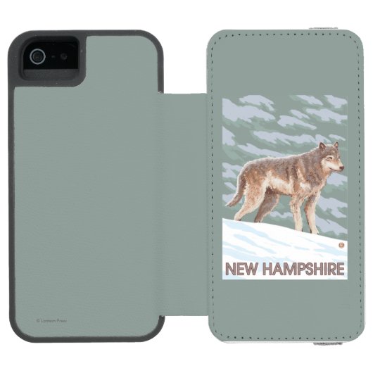New Hampshire Wolf Scene Incipio iPhone Portemonnee Hoesje (Agenda Open)