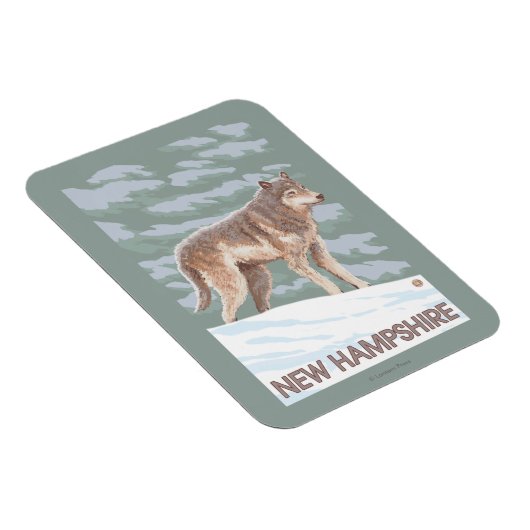 New Hampshire Wolf Scene Magneet (Rechterzijde)