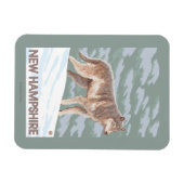 New Hampshire Wolf Scene Magneet (Horizontaal)