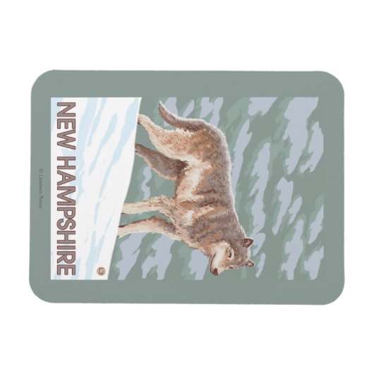 New Hampshire Wolf Scene Magneet (Horizontaal)