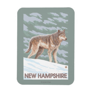 New Hampshire Wolf Scene Magneet